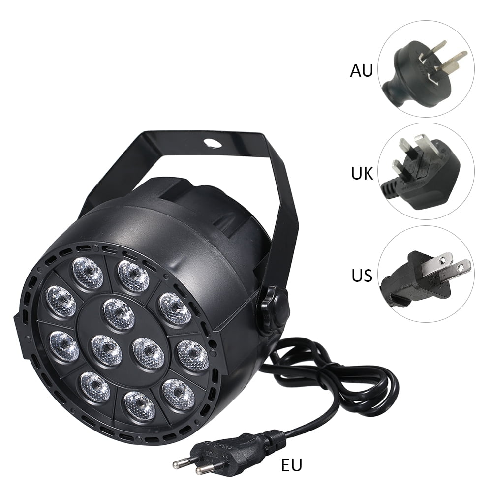 Sorven Stage Light Stage AC90-240V 12 LEDs Par Lights 8 Channel RGBW Color Mixing Stage Lighting with DMX Strobe & Sound Active Mode for Disco Party Christmas Wall Wash