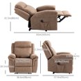 thumbnail image 3 of HOMCOM Manual Recliner Chair with 8 Vibration Massage, Side Pockets, Brown, 3 of 10