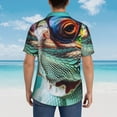 thumbnail image 5 of Haiem Stylish Sunglasses Iguana Printed Hawaiian Shirt for Men - Men’s Casual Beach Summer Shirts - Stretch Fabric with Modern Fit-Medium, 5 of 7