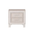 thumbnail image 6 of Oufan Mid Century Nightstand with 2 Drawers, Upholstered Nightstand with Storage, Bedside Table End Table with Silver Glitter Strip & Metal Legs for Bedroom, Living Room, Easy Assembly, Beige, 6 of 7