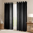 thumbnail image 2 of Homewish Laser Line Black Out Curtains,Modern Geometric Artwork Curtains Pack of 2 (42x63 Each),Gradient Gray Black Bedroom Curtains For Men Women,Microfiber Bedroom Decor, 2 of 6