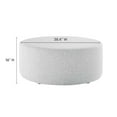 thumbnail image 6 of Callum Large 38" Round Woven Heathered Fabric Upholstered Ottoman, 6 of 7