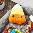 thumbnail image 2 of Vibrant Life Halloween 6in Squeaky Plush Dog Toy, Candy Corn, Multicolor, 2 of 7