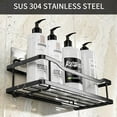 thumbnail image 5 of Happylost Shower Caddy, Adhesive Shower Organizer, No Drilling Shower Shelf, Rustproof 304 Stainless Steel Shower Rack With Soap Dish for Bathroom Storage, 2 pack, Matte Black, 5 of 6