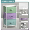 thumbnail image 6 of Sorbus 3 Fabric Drawer Nightstand Chest End-Table Dresser, Pastel Multi Color-White Frame Top, 6 of 8