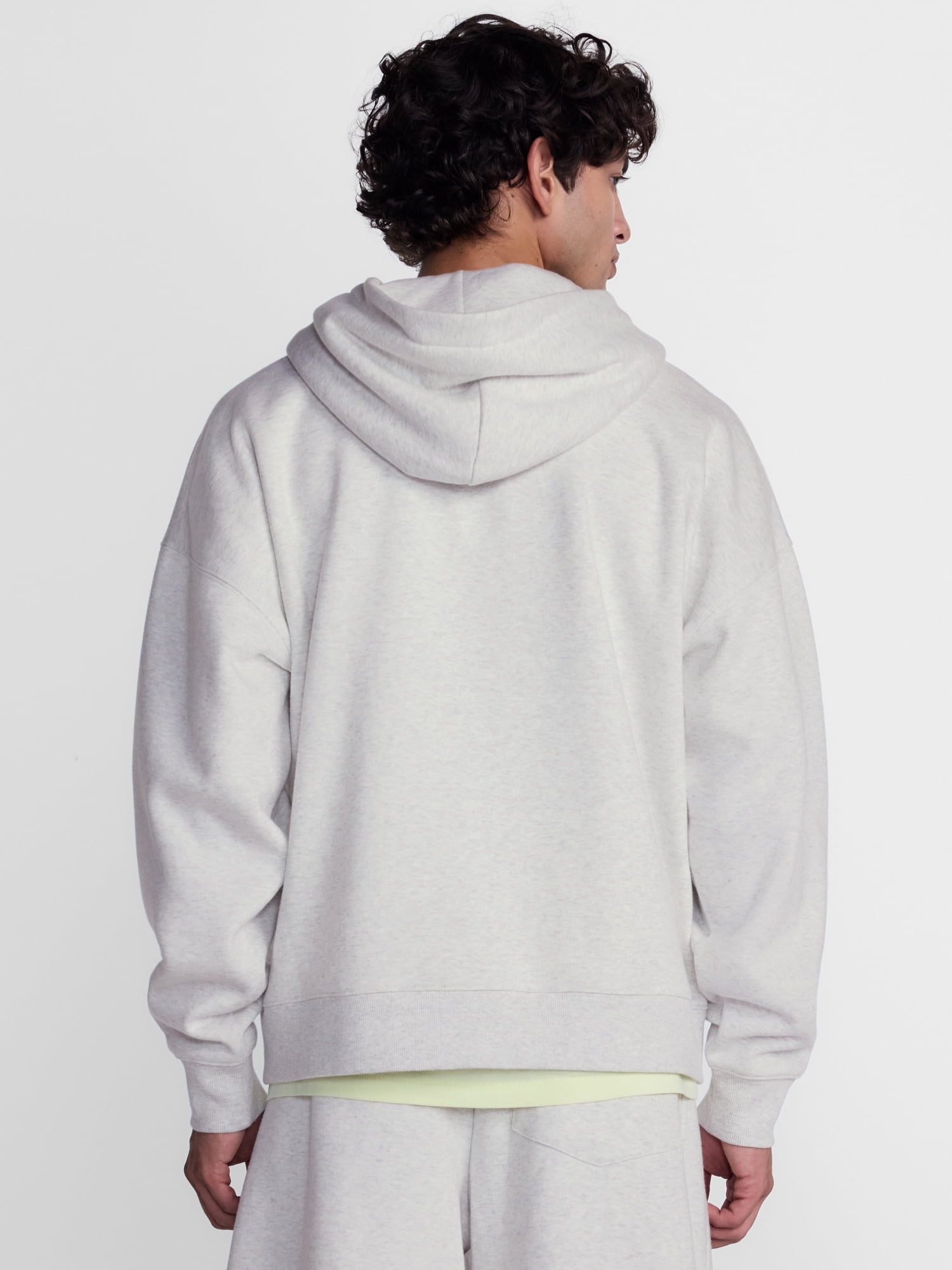 No Boundaries Boxy Fit Heavyweight Fleece Full Zip Hoodie Sweatshirt, Men's Sizes XS-3XL