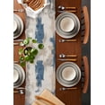 thumbnail image 2 of Ldtrchee Brown Blue Table Runner 72 Inches, Vintage Abstract Art Modern Bed Runner Dresser Scarves Tabletop for Indoor Outdoor Parties/Ceremony/Banquet, 16" x 72", 2 of 8