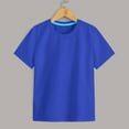 thumbnail image 2 of Ketyyh-chn99 Girls Short Sleeve T Shirts Kids Summer Casual Crewneck Back To School Solid Color Tops Tees Size for 1-2 Years,Blue, 2 of 4
