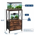 thumbnail image 5 of Heavy-Duty Metal Aquarium Stand for 5-10 Gallon Fish Tank, Turtle or Reptile Terrarium with 2 Fabric Drawers, 2-Tier Storage Shelf, Modern Wood-Grain Finish, 5 of 6