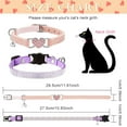 thumbnail image 4 of Minzimin 4 Pcs Rhinestone Cat Collar Heart Bling Breakaway Girl Cat Soft Velvet Fancy Adjustable Safety Kitten Collar with Bell for Kitty(Pink, Purple), 4 of 7