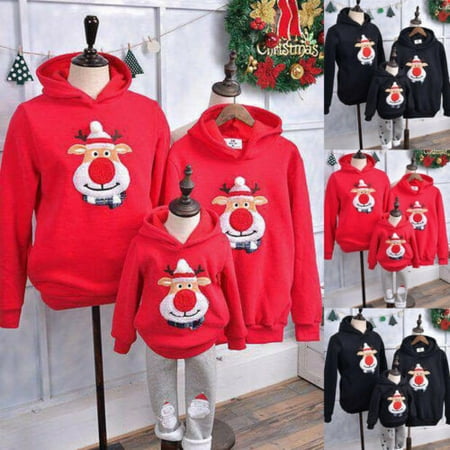 Ugliest Christmas Jumpers Christmas Women's Men Kids Hoodie Pullover Sweatshirt Jumper Family Matching Top ()