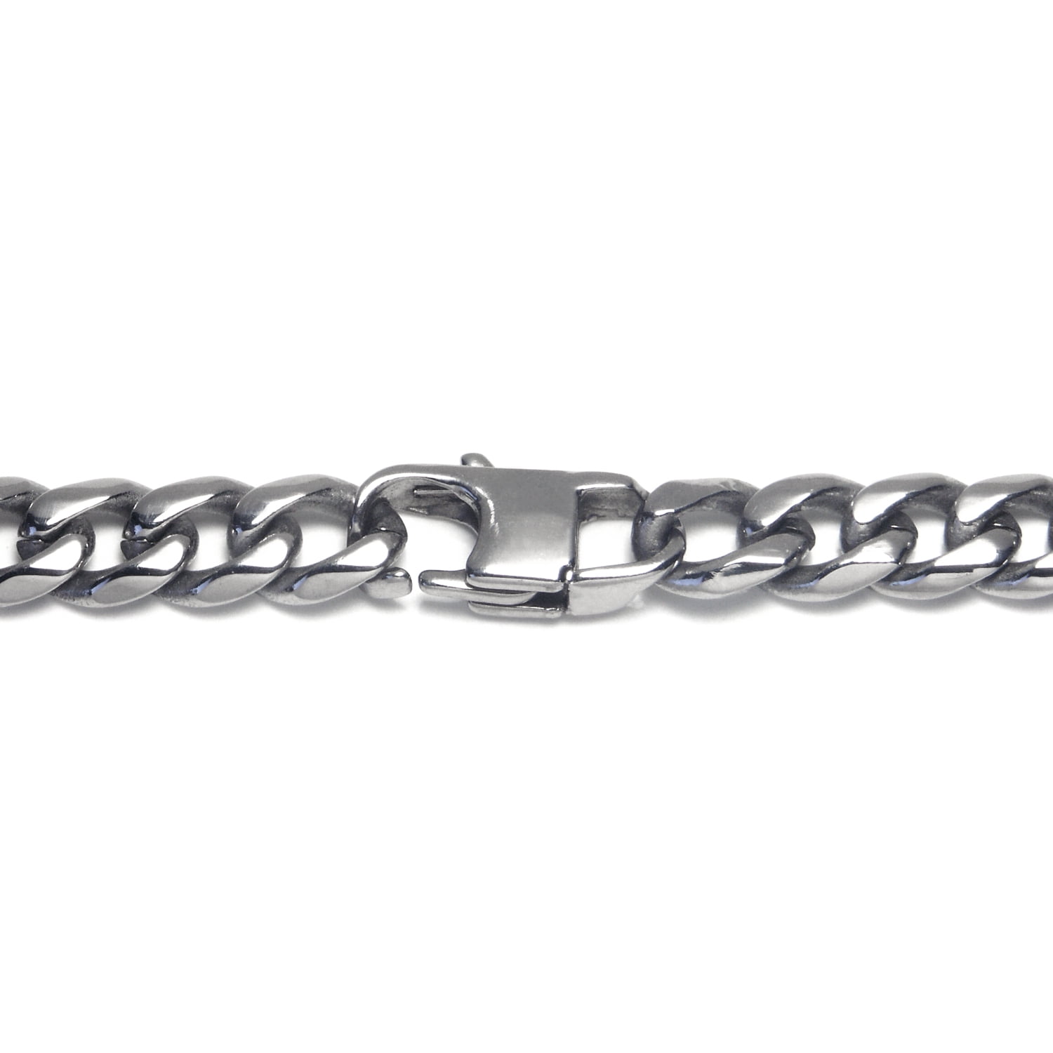 Titanium Kay Solid Titanium 7MM Curb High Polish Finish Chrome Color Men's Link Bracelet 8.5"