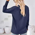 thumbnail image 3 of Samickarr Pullover Sweaters For Women Fall Sweatshirt Tunic Tops For Women To Wear With Leggings Women's V-neck Long Sleeve Lace Button Loose T-shirt, 3 of 3