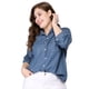 thumbnail image 2 of CamiDe Cambray ManLarCon Bolsillo En El Pecho TalGrande PaMujer Azul Marino 3XL, 2 of 6
