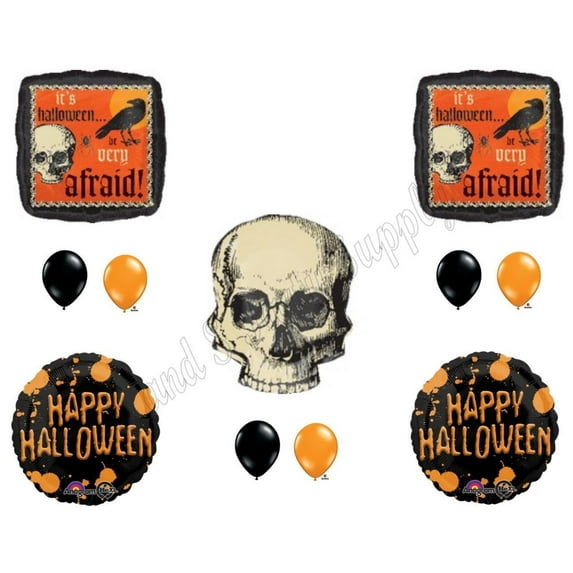 HALLOWEEN CREEPY SKULL Party Balloons Decoration Supplies Trick Or Treat