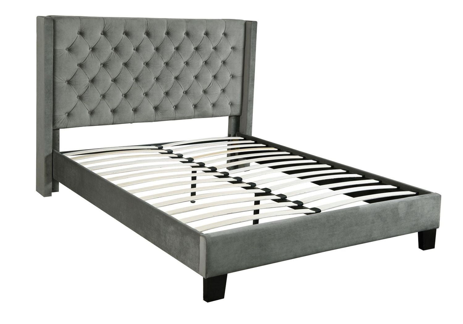 Natalia - Lit Plateforme Taille Queen, Gris