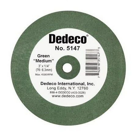 Dedeco 5147 Medium Lathe Rubber Bonded Dental Wheel 3'' X 1/4'' 1/Pk