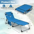 thumbnail image 3 of Costway Outdoor Folding Chaise 5-Position Lounge Chair with Face Hole &Adjustable Footrest Blue, 3 of 10