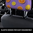 thumbnail image 4 of Kdxio Yellow Lemon And Orange Pattern Print 2 Piece Car Head Rest Covers Set Auto Front/Rear Seats Headrest Cover Universal Fit Most Cars,Sedan, SUV, 4 of 9