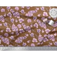 thumbnail image 3 of Soimoi Brown Cotton Duck Fabric Saucer Magnolia Floral Decor Fabric Printed Yard 42 Inch Wide, 3 of 3