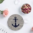 thumbnail image 4 of RYLABLUE Nautical Anchor Wooden Plank Set of 6 Round Coaster for Drinks, Absorbent Ceramic Stone Coasters Cup Mat with Cork Base for Home Kitchen Room Coffee Table Bar Decor, 4 of 5