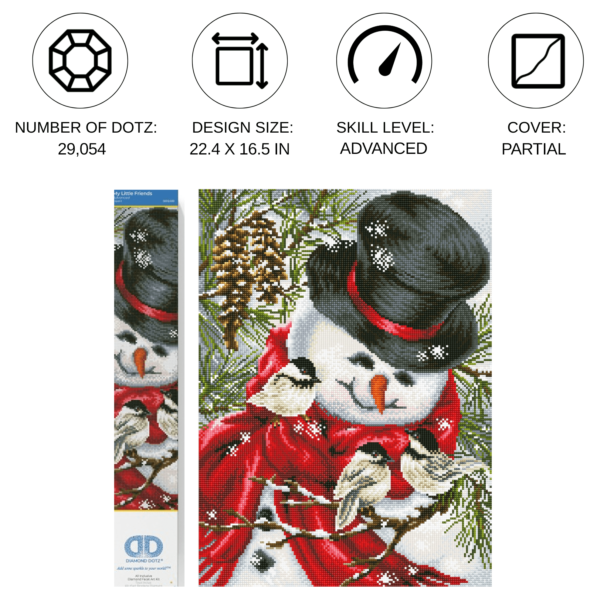 Diamond Dotz My Little Friends Snowman Diamond Painting Kits for Adults - Diamond Art Kits a Relaxing Creative Craft Kit with Dotz Gems  22.4"x16.5"