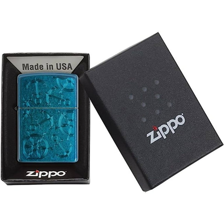 Zippo 29251 Refillable Iced Nautical Cerulean Blue Windproof