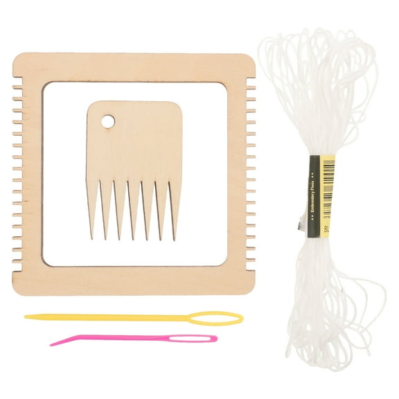 FONDOTIN Handcraft Weaving Tool Set Wooden 1Set 10X10X0.5In