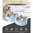 thumbnail image 4 of ZPAQI Double Dog Bowls Stainless Steel Pet Bowl Food Water Feeder for Cats Small Dogs, 4 of 14