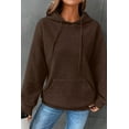 thumbnail image 5 of Eytino Hoodies for Women Sweatshirts Hoodies Casual Long Sleeve Drawstring Waffle Pullover Tops Loose Hooded Sweatshirt with Pocket Brown XL, 5 of 8