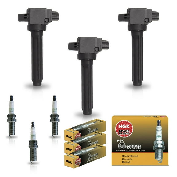 Set of 3 ISA Ignition Coils and 3 Denso Spark plug Compatible with Mitsubishi Mirage 2014 2015 2016 2017 2018 1.2L L3 Coils Plugs Replacement for UF815 1832A057 1832A096 FK0443 49121 5018