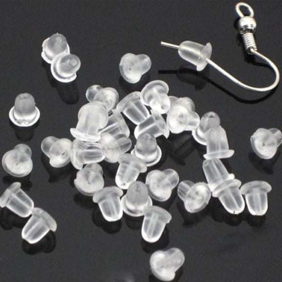 Homoyoyo 200 Pcs Plastic Earring Backs Lightweight Comfortable Jewelry Accessories for