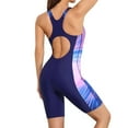 thumbnail image 4 of Sociala Women's Athletic Boyleg Swimsuit Racerback Color Block Print Unitard One Piece Swimwear, 4 of 6