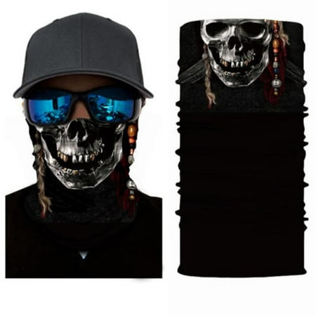Ghost Skull Motorcycle Cycling Outdoor Tube Scarf Face Mask Neck Warmer Bandana