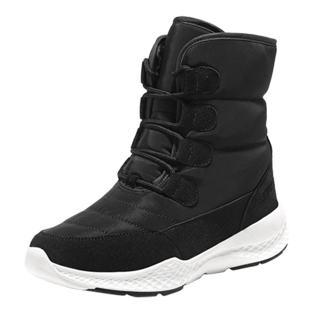 Zapatos de felpa impermeables de color sólido para mujer con soporte para el arco para exteriores (36) negro