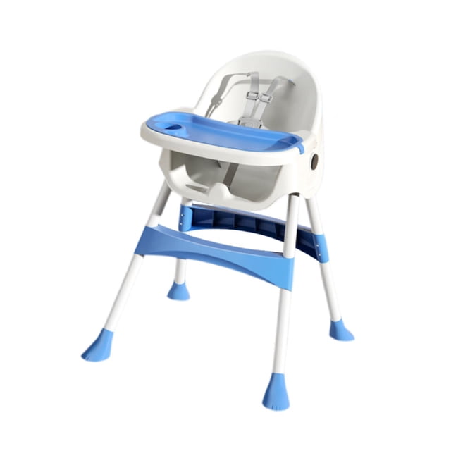 Silla alta para bebé, silla de alimentación ajustable en altura para niñas, niños, bebés y niños pequeños azul