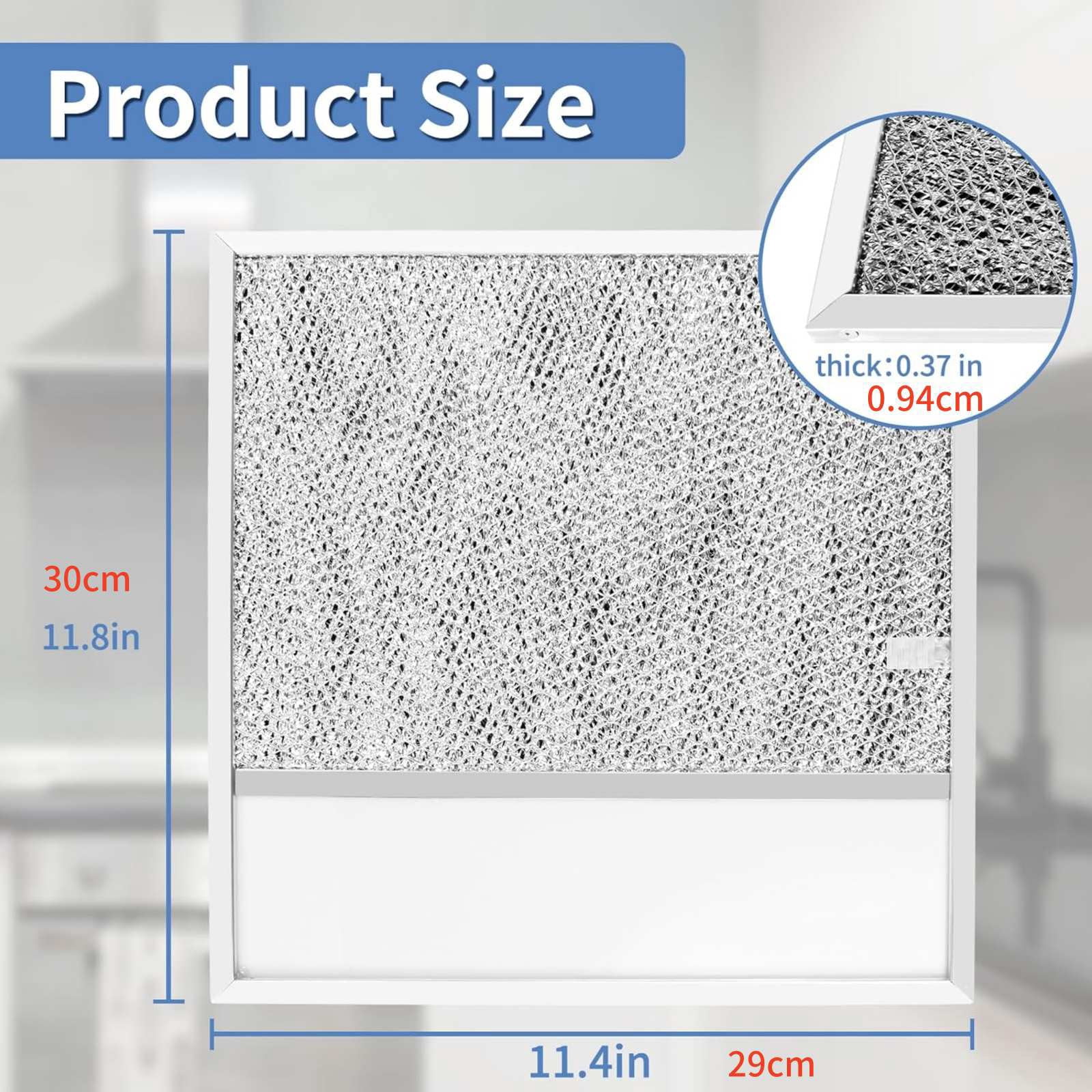 TAPDRA 11.4x11.8in Range Hood Grease Filter BP57 for Broan Estate Whirlpool Vent Hoods Aluminum Activated Carbon Filter