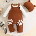 thumbnail image 6 of larppty Infant Baby Boy Clothes Bear Style Long Sleeve Romper + Pants + Hat 3PCS Outfits Set, 6 of 7