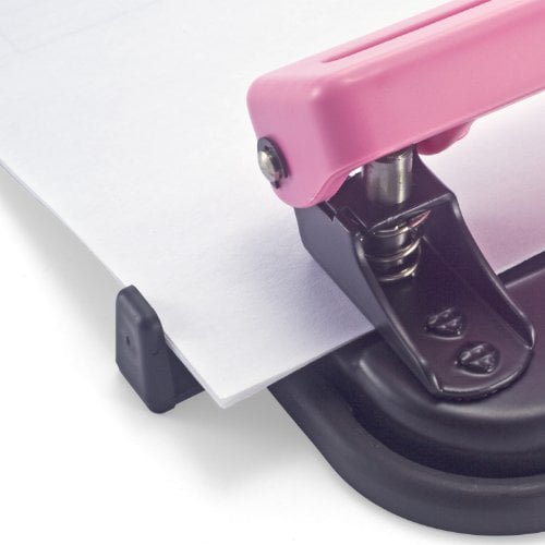 Officemate Breast Cancer Awareness 3 Hole Punch with Chip Tray Pink 12 Sheet 