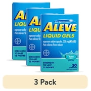 (3 pack) Aleve Liquid Gels Naproxen Sodium Pain Reliever, 50 Count