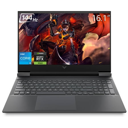 HP Victus Gaming Laptop, 16.1" FHD 144Hz Display, Intel Core i5 12500H Processor, 16GB DDR5 RAM, 512GB SSD, NVIDIA GeForce RTX 3060 Graphics, Wi-Fi 6E, Backlit Keyboard, Bluetooth 5.3, Windows 11 Home