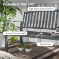 thumbnail image 4 of Outsunny 46" Outdoor Garden Bench, Metal Bench, Steel Slatted Frame Furniture for Patio, Park, Porch, Lawn, Yard, Deck, Gray, 4 of 9