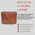 thumbnail image 5 of Madosh Genuine Leather Laptop Messenger Bag Flap Over Office Crossbody Handbag 11"x15", 5 of 7