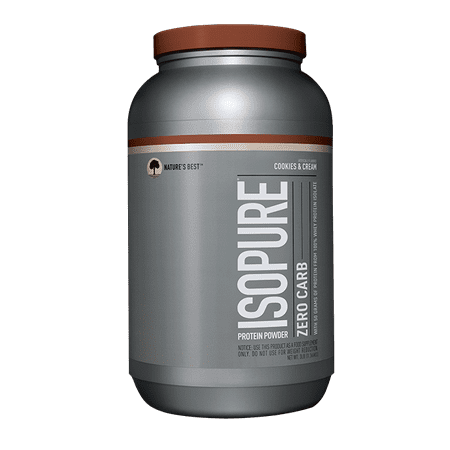Isopure Zero Carb Protein Powder, Cookies & Cream, 50g Protein, 3
