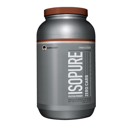 - Isopure Zero Carb Protein Powder, Cookies & Cream, 50g Protein, 3 Lb