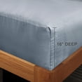 thumbnail image 4 of Marquess Cotton Linen Tencel Lyocell Blended Dusty Blue Queen Colling Sheet Set, 4 of 6