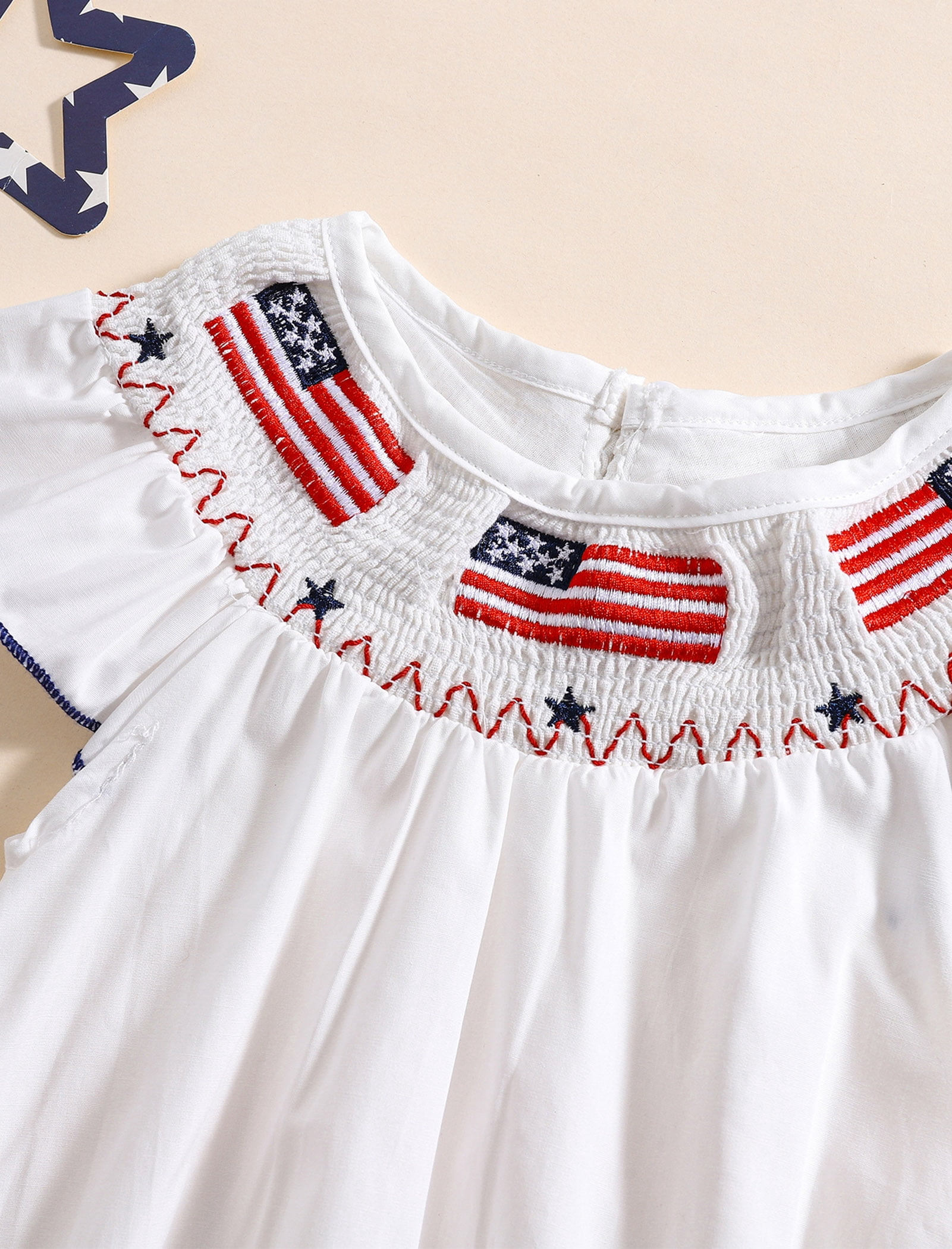 OBEEII Unixes Flutter Sleeve Romper Cute Causal Summer White Jumpsuit Birthday Outfits Baby Clothes