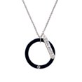 thumbnail image 2 of Delight Jewelry Acrylic 1 1/2" Ring with 4mm Crystal Black Silvertone Balance Bar Charm Necklace, 23", 2 of 4