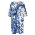 thumbnail image 4 of Blue Chinoiserie Toile Pattern Sleepshirts For Sleeping Travels Loose Sleepdress Pajama Dress Soft Nightdress Sleepwear, 4 of 7