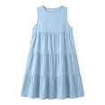 thumbnail image 5 of Fashion Beach Dresses for Womens 2026 Summer Plus Size Casual Cotton and Linen Solid Color Loose Round Neck Sleeveless Mid Length Dress, 5 of 8